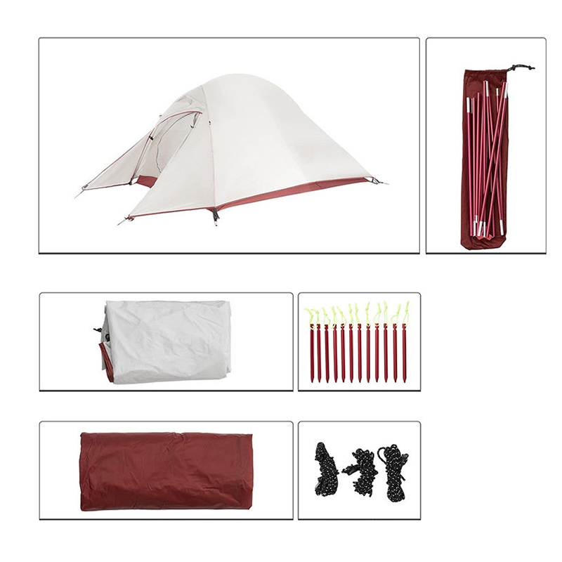 Double-layer draagbare wandeltent voor twee personen