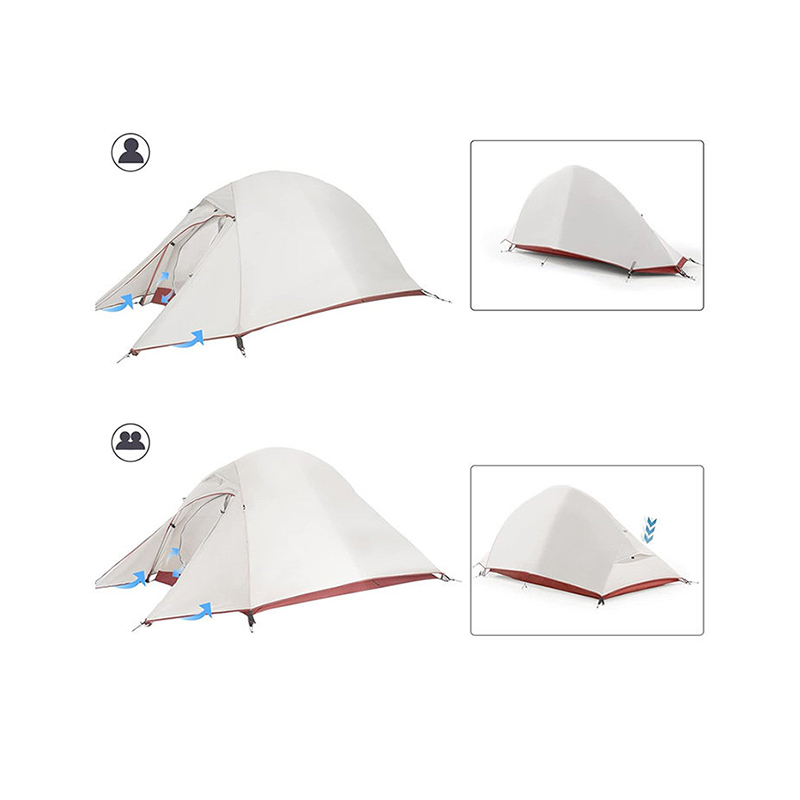 Double-layer draagbare wandeltent voor twee personen